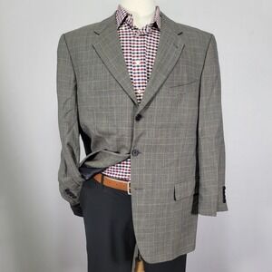 Joseph Abboud Men's Sport Coat Blazer Two Button Plaid Multi-color Wool Size 42R